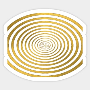 optical illustration gold color Sticker